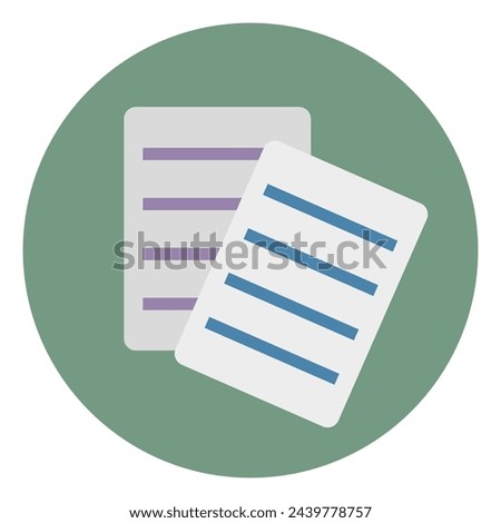 Document icon files overlap. Paperwork organization symbol. Vector illustration. EPS 10.