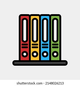 Document icon in filled line style, use for website mobile app presentation