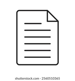 Document icon Flat art in black and white isolated