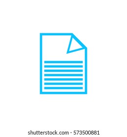 Document icon flat. Blue pictogram on white background. Vector illustration symbol