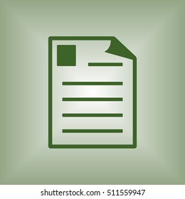 Document  icon.  Flat design.