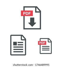 Document icon flat image. Document vector download icon. Document Web icon set.