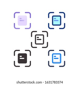document icon flat outline glyph interfaces