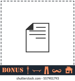 Document icon flat. Simple vector symbol and bonus icon