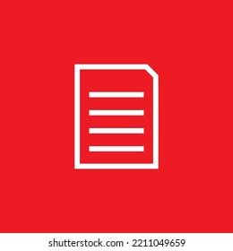 Document icon in flat style, vector illustration.