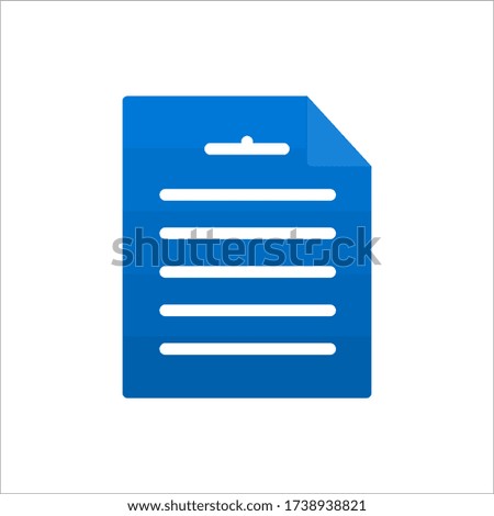 Document icon with fluent design, blue color