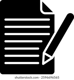 Document Icon Glyph Vector Illustration