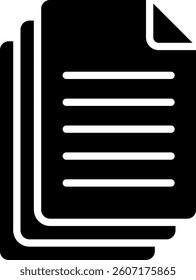 Document Icon Glyph Vector Illustration