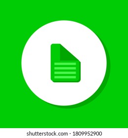 document icon in green. document illustration on green background for web and application