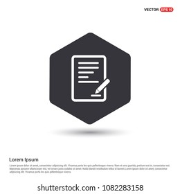 Document Icon Hexagon White Background icon template