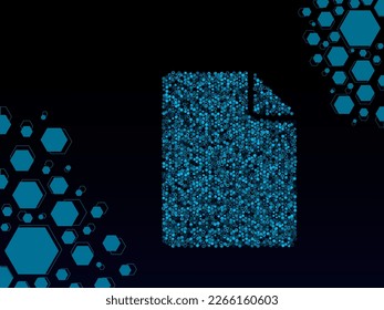 Dokumentsymbol als Hologramm-Low-Poly-Stil mit blauen Farben