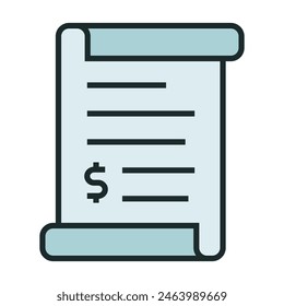 Document icon. Icons about banking and finance