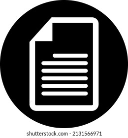 Document icon illustration in line style on a black circle background..eps
