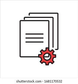 Document Icon, internet button, business concept. Vector illustration.