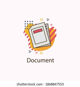 Document icon with isolated flat background. vector illustration eps 10