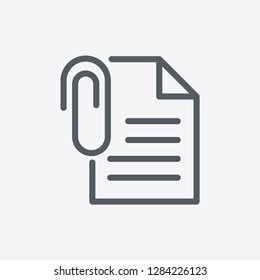 Document icon isolated on background. Paper clip symbol modern, simple, vector, icon for website design, mobile app, ui. Vector Illustration