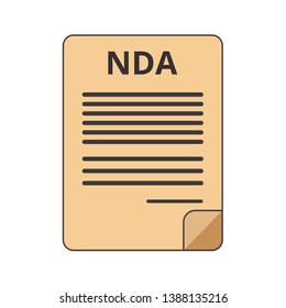 Document icon isolated on white background. Agreement concept. Vector illustration