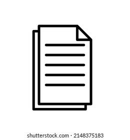 Icono de documento aislado en fondo blanco