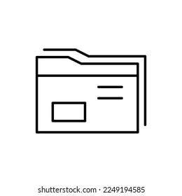 Icono de documento aislado en fondo blanco. Símbolo de carpeta moderno, simple, vector, icono para el diseño de sitios web, aplicación móvil, ui. Ilustración vectorial