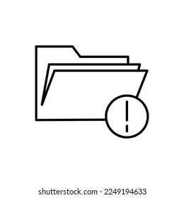 Document icon isolated on white background. Folder symbol modern, simple, vector, icon for website design, mobile app, ui. Vector Illustration