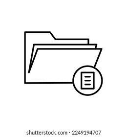 Document icon isolated on white background. Folder symbol modern, simple, vector, icon for website design, mobile app, ui. Vector Illustration