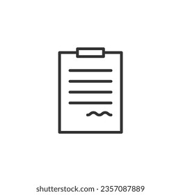 Icono de documento aislado en fondo blanco. Símbolo de factura moderno, simple, vector, icono para el diseño de sitios web, aplicación móvil, ui. Ilustración vectorial