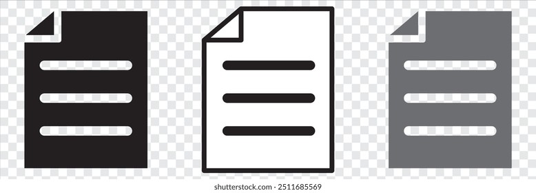 Icono de documento aislado sobre fondo blanco. Icono de documento en estilo de diseño de moda. Símbolo plano moderno y simple del Vector del documento para el Sitio web, el App móvil, UI.