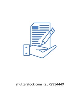 Document icon isolated on white background for your web and mobile app design, document file isolated icon illustration. Report icon. Flat design style. Business design elements