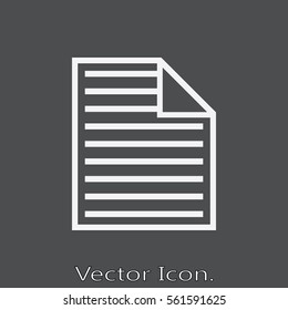 document icon isolated sign symbol and flat style for app, web and digital design. Vector illustration.