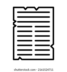 Document Icon. Line Art Style Design Isolated On White Background