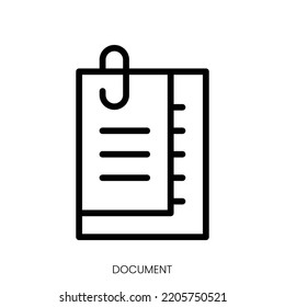 document icon. Line Art Style Design Isolated On White Background