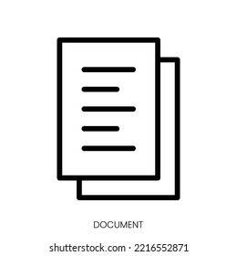 document icon. Line Art Style Design Isolated On White Background