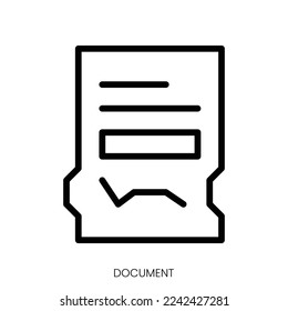 icono de documento. Diseño De Estilo De Arte De Línea Aislado En Fondo Blanco