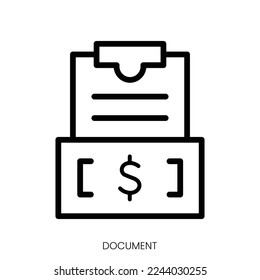 document icon. Line Art Style Design Isolated On White Background