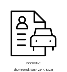document icon. Line Art Style Design Isolated On White Background