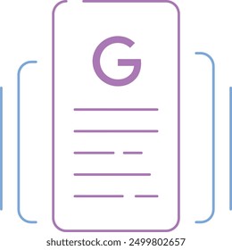 Document icon in line art style, representing digital documents and cloud-based files. Perfect for tech, business, and educational projects