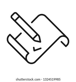 Document icon. Line style