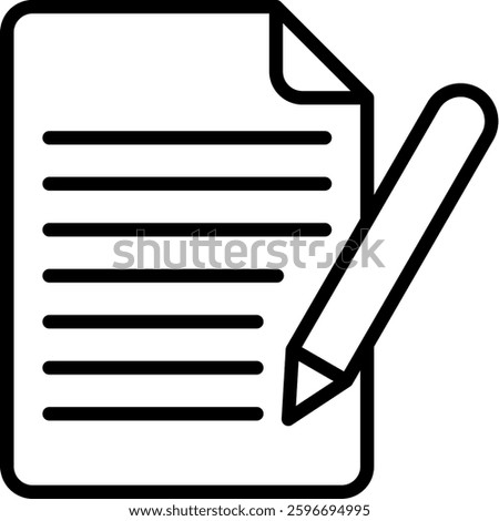 Document Icon Line Vector Illustration