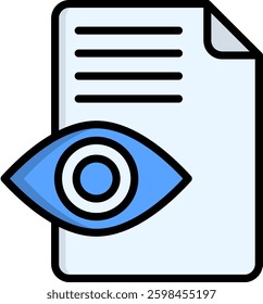 Document Icon Lineal Color Vector Illustration