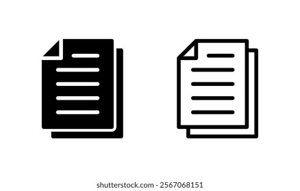 Document icon logo design. Paper sign and symbol. File Icon