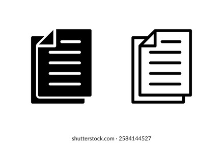 Document icon logo design. Paper sign and symbol. File Icon