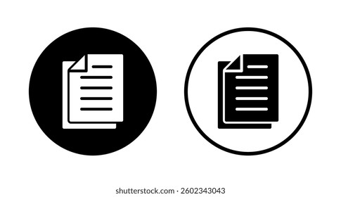 Document icon logo design. Paper sign and symbol. File Icon