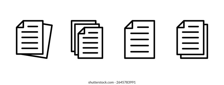 Document icon logo design. Paper sign and symbol. File Icon