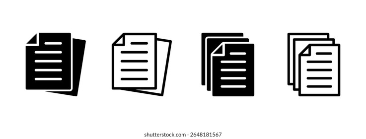 Diseño de logotipo de icono de documento. Signo de papel y símbolo. Icono de archivo