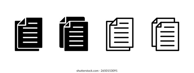Document icon logo design. Paper sign and symbol. File Icon