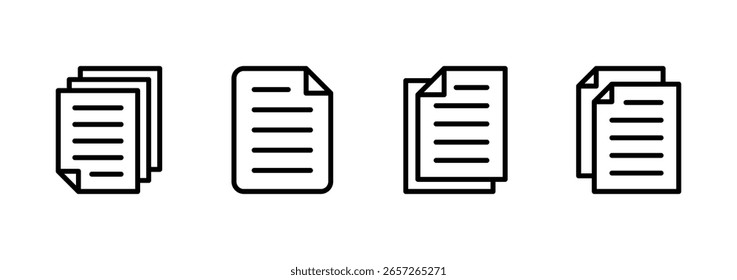 Design do logotipo do ícone do documento. Sinal e símbolo de papel. Ícone de Arquivo