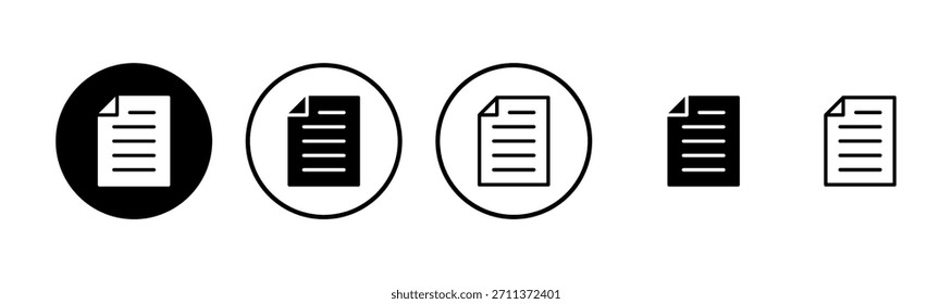 Document icon logo design. Paper sign and symbol. File Icon