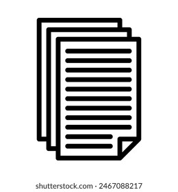 document icon or logo illustration outline black style