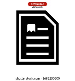 icono de documento o logotipo símbolo de signo aislado ilustración vectorial - iconos vectoriales de estilo negro de alta calidad
