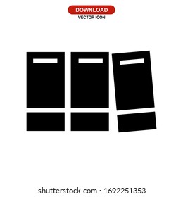 icono de documento o logotipo símbolo de signo aislado ilustración vectorial - iconos vectoriales de estilo negro de alta calidad
